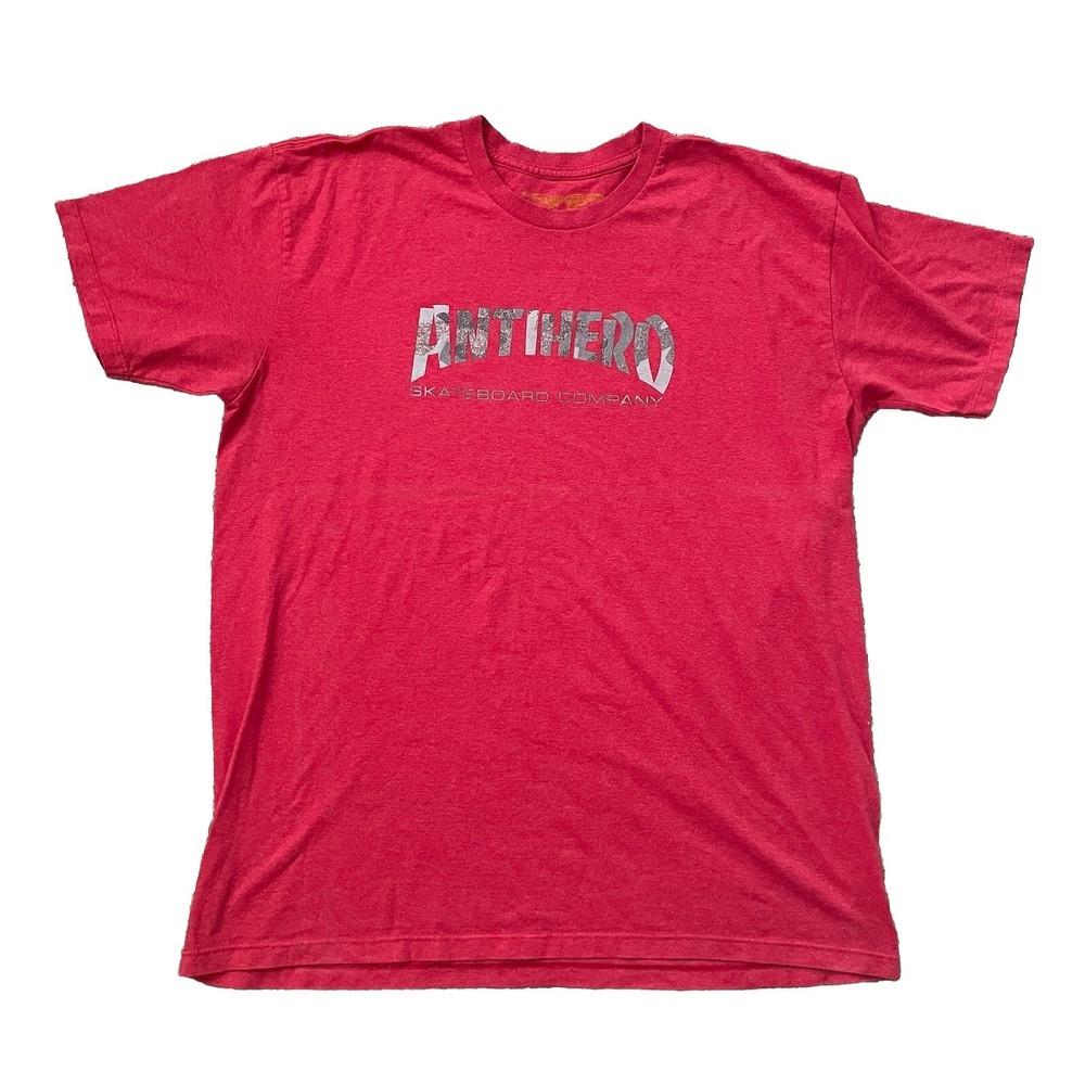 Vintage Anti Hero Skateboard Shirt XL Heathered Red Thrasher Spoof Camo Logo Y2K